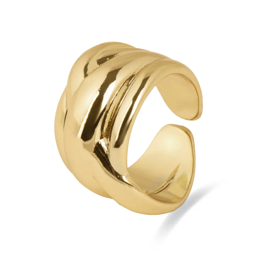 Anillo acabado en oro amarillo de 18k - Jadra