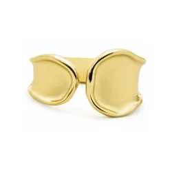 Anillo acabado en oro amarillo de 18k - Kajaw