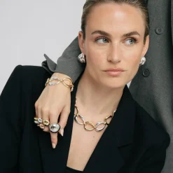 Anillo acabado en Rodio, oro amarillo y rosa de 18k - Basuz