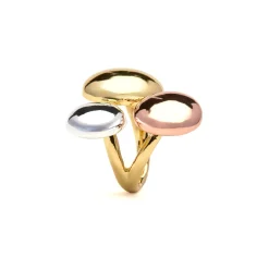 Anillo acabado en Rodio, oro amarillo y rosa de 18k - Basuz