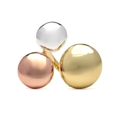 Anillo acabado en Rodio, oro amarillo y rosa de 18k - Basuz