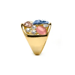 Anillo acabado oro amarillo de 18k y Cristal Multicolor - Sionu