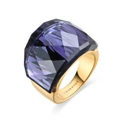 Anillo con Cuarzo Hidrotermal Onix acabado en oro amarillo 18K - Fadino