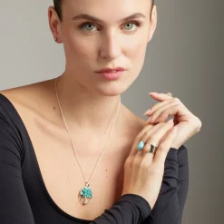 Anillo de Agata Naranja acabado en rodio - Sheak