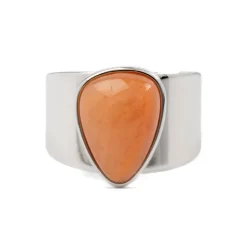 Anillo de Agata Naranja acabado en rodio - Sheak
