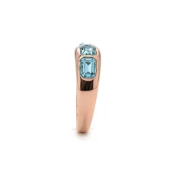 Anillo de Circonita Aguamarina acabado en oro amarillo de 18k - Eldine