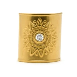 Anillo de Circonita Brillante acabado en oro amarillo 18k - Himbba