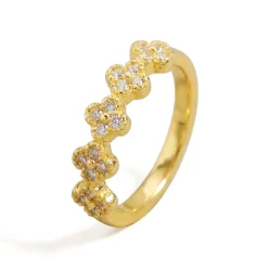 Anillo de Circonita Brillante acabado en oro amarillo de 18k - Siskal