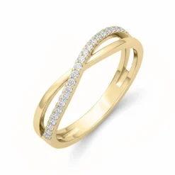Anillo de Circonita Brillante acabado en oro amarillo de 18k - Hagoe
