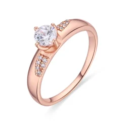 Anillo de Circonita Brillante acabado en oro rosa de 18k - Wedal