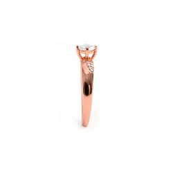 Anillo de Circonita Brillante acabado en oro rosa de 18k - Wedal