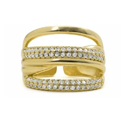 Anillo de Circonita Brillante acabado en oro amarillo de 18k - Raves