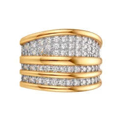 Anillo de Circonita Brillante acabado en oro amarillo de 18k - Hika