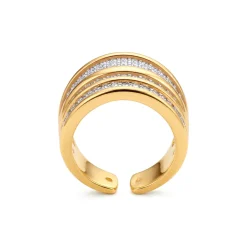 Anillo de Circonita Brillante acabado en oro amarillo de 18k - Hika