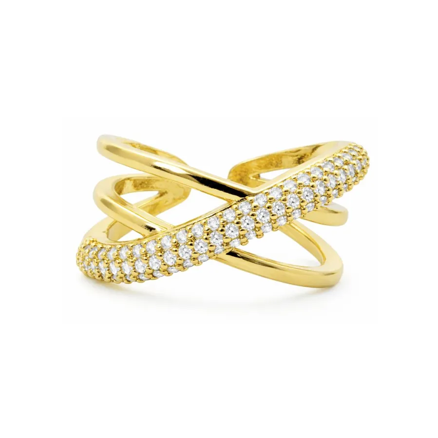 Anillo de Circonita Brillante acabado en oro amarillo de 18k - Meele