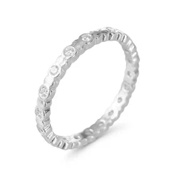 Anillo de Circonita Brillante Acabado En Plata - Navi