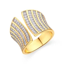 Anillo de Circonita Brillante acabado en oro amarillo de 18k - Oralis