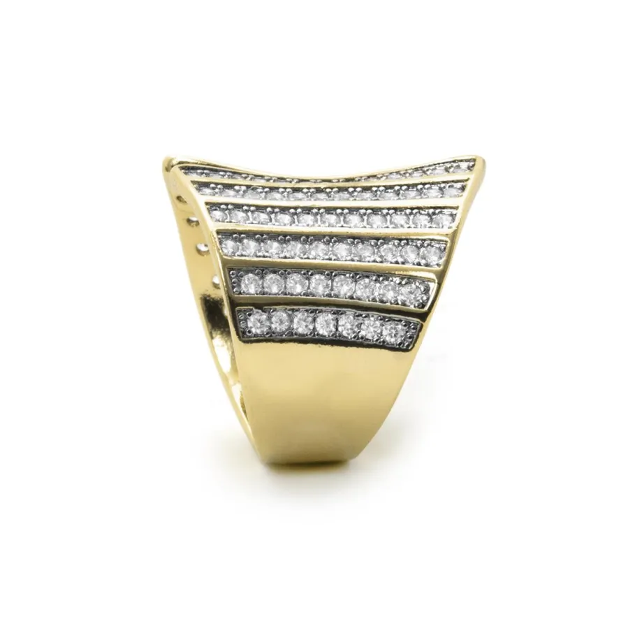 Anillo de Circonita Brillante acabado en oro amarillo de 18k - Oralis