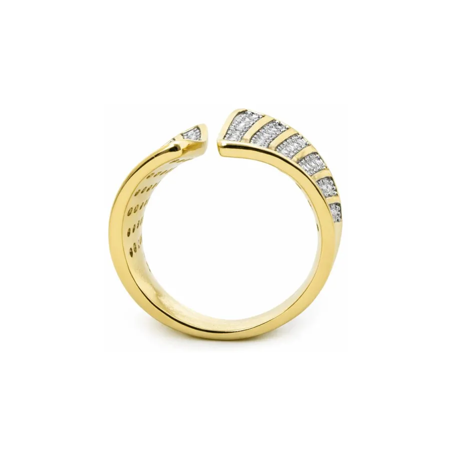 Anillo de Circonita Brillante acabado en oro amarillo de 18k - Oralis