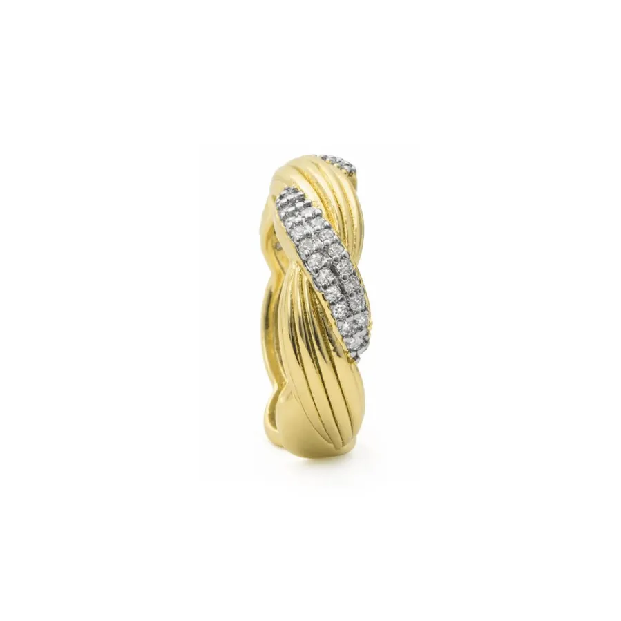 Anillo de Circonita Brillante acabado en oro amarillo de 18k - Riesim