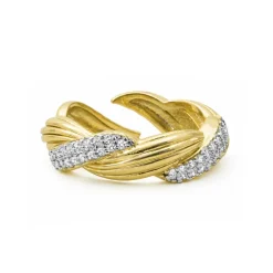 Anillo de Circonita Brillante acabado en oro amarillo de 18k - Riesim