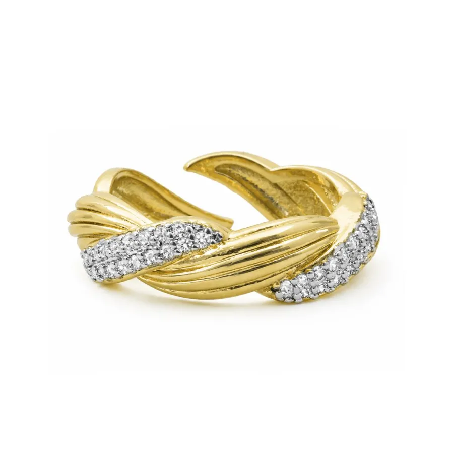 Anillo de Circonita Brillante acabado en oro amarillo de 18k - Riesim