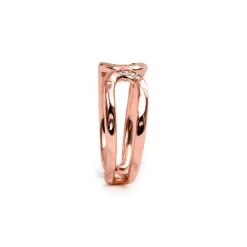 Anillo de Circonita Brillante acabado en oro rosa de 18k - Resim