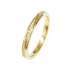 Anillo de Circonita Brillante acabado en oro amarillo de 18k - Frebal