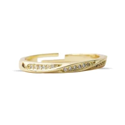 Anillo de Circonita Brillante acabado en oro amarillo de 18k - Frebal