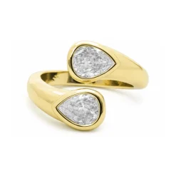 Anillo de Circonita Brillante acabado en oro amarillo de 18k - Zayl