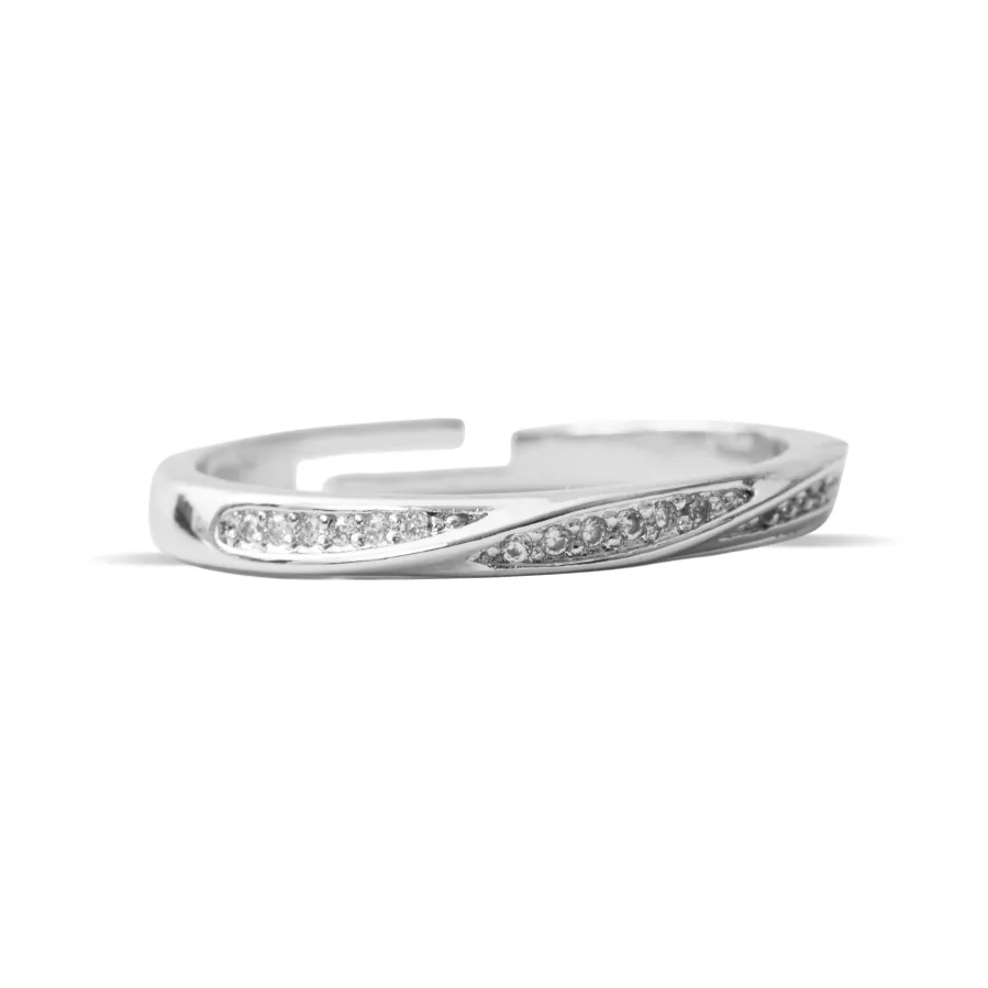 Anillo de Circonita Brillante Acabado En Plata - Frebal