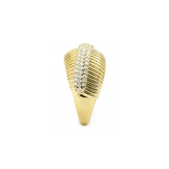 Anillo de Circonita Brillante acabado en oro amarillo de 18k - Gunlib