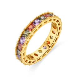 Anillo de Circonita Multicolor acabado en oro amarillo de 18k - Camilko