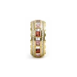 Anillo de Circonita Multicolor acabado en oro amarillo de 18k - Niodoc