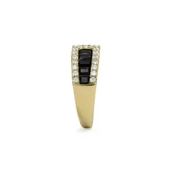 Anillo de Circonita Onix acabado en oro amarillo de 18k - Guine