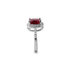 Anillo de Circonita Rubí acabado en rodio - Kada