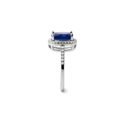 Anillo de Circonita Tanzanita acabado en rodio - Kada