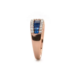 Anillo de Circonita Zafiro acabado en oro amarillo de 18k - Guine