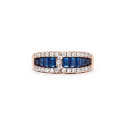 Anillo de Circonita Zafiro acabado en oro amarillo de 18k - Guine