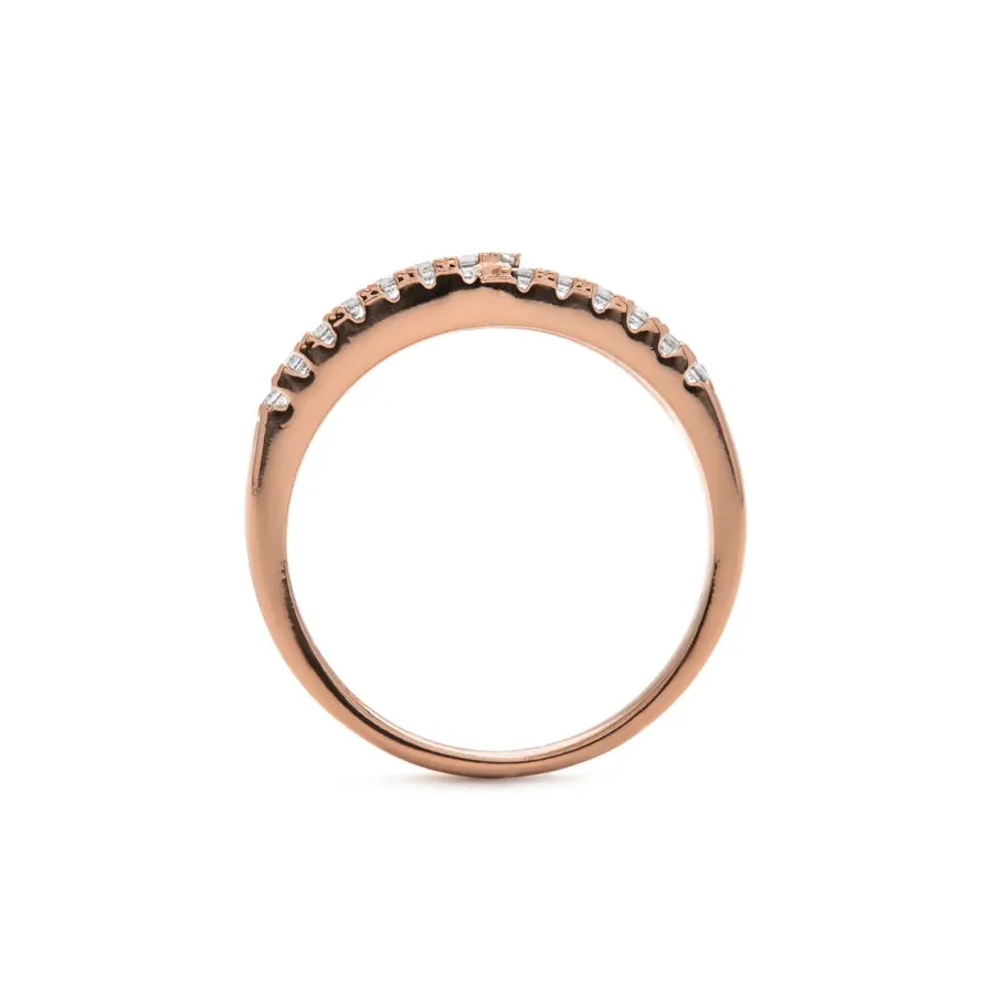 Anillo de Circonita Zafiro acabado en oro amarillo de 18k - Guine