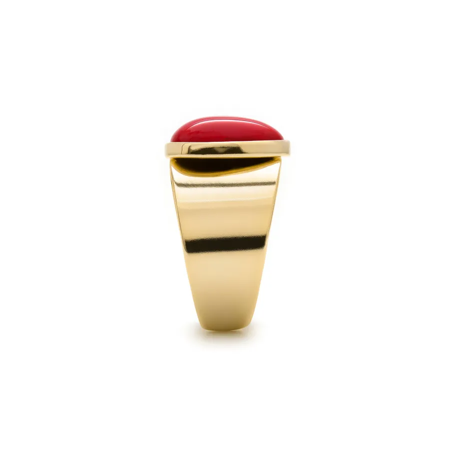 Anillo de Coral acabado en oro amarillo 18K - Sheak