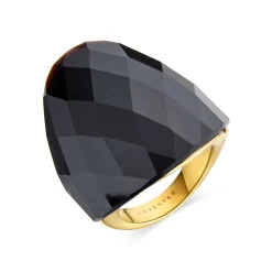 Anillo de Cuarzo Hidrotermal Onix acabado en oro amarillo 18K - Konsil