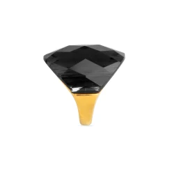 Anillo de Cuarzo Hidrotermal Onix acabado en oro amarillo 18K - Konsil