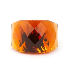 Anillo de Cuarzo Hidrotermal Naranja acabado en oro amarillo de 18k - Fadino
