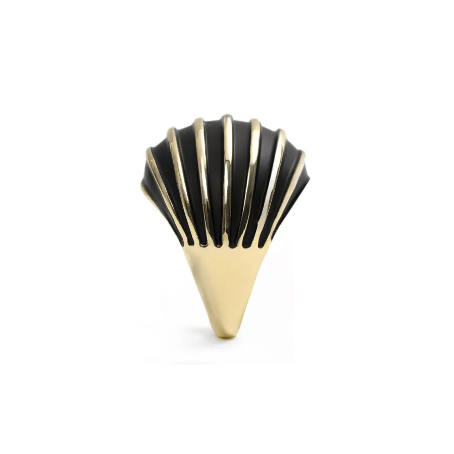 Anillo de Lacado Negro acabado en oro amarillo de 18k - Belin