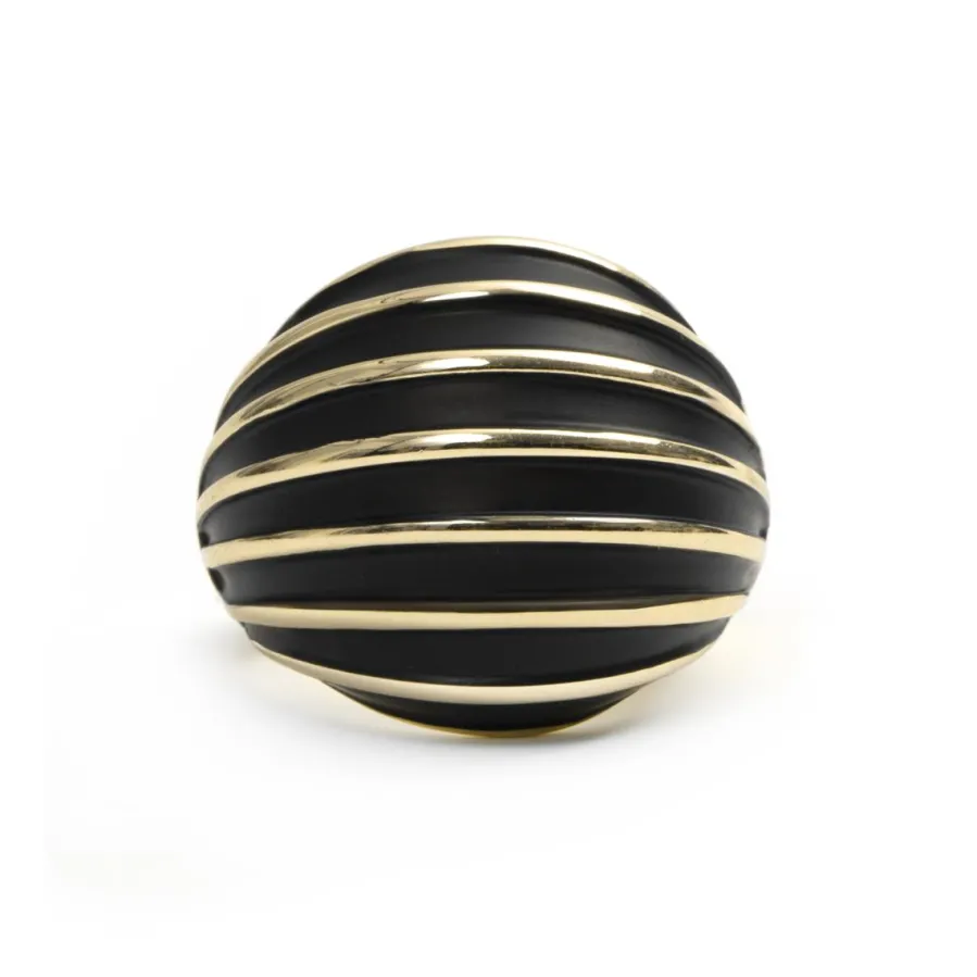 Anillo de Lacado Negro acabado en oro amarillo de 18k - Belin