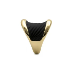 Anillo de Lacado Negro acabado en oro amarillo de 18k - Overci
