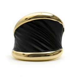 Anillo de Lacado Negro acabado en oro amarillo de 18k - Overci