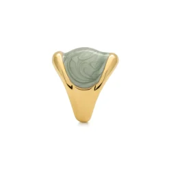 Anillo de Lacado Verde acabado en oro amarillo 18k - Sul