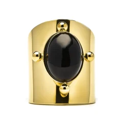 Anillo de Ónix acabado en oro amarillo 18K- Rhumo